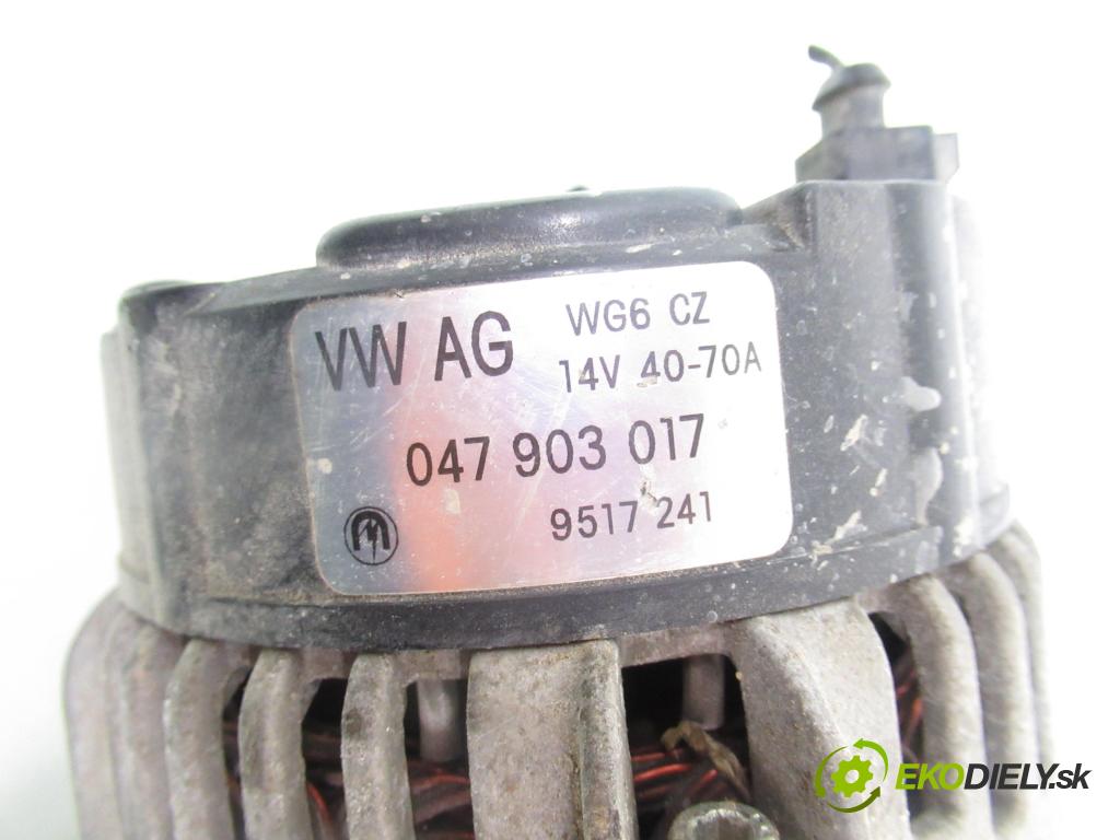 SKODA FABIA I (6Y2) HB 2001 44,00 1.4 MPi 60 - AZE 1397,00 Alternátor 047903017 ; 9517241 (Alternátor)