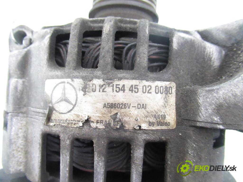 MERCEDES-BENZ KLASA A (W168) HB 1999 75,00 1.6 102 A 160  M 166.960 1598,00 Alternátor A0121544502 (Alternátor)