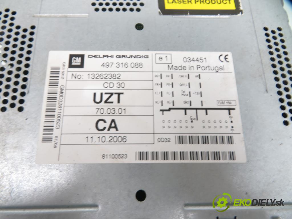 OPEL ASTRA H (A04) HB 2004 77,00 1.6 - Z 16 XEP 1598,00 RADIO CD 13262382 ; 497316088 ; 13111165