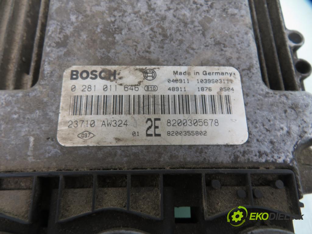 NISSAN PRIMERA (P12) LIFTBACK 2004 85,00 1.9 dCi - F9Q 1870,00 řídící jednotka motora 0281011646 ; 8200305678 ; 8200355802