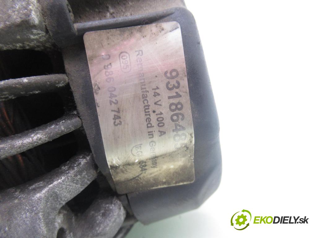 OPEL ZAFIRA A Nadwozie Wielkopojemne (MPV) (T98)  MINIVAN 1999 74,00 1.6 16V - X 16 XEL 1598,00 Alternátor 93186485 ; 0986042743 (Alternátor)