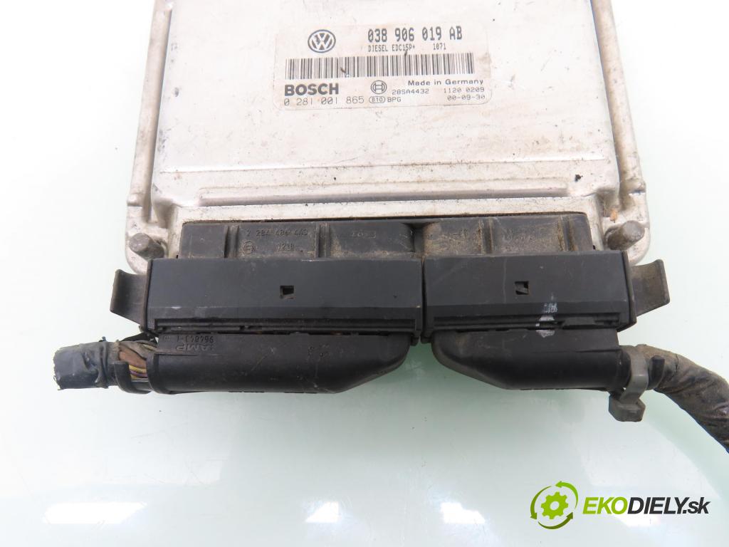 VW SHARAN (7M8, 7M9, 7M6) MINIVAN 2000 66,00 1.9 TDI PD 90 1896,00 řídící jednotka motora 038906019AB ; 0281001865