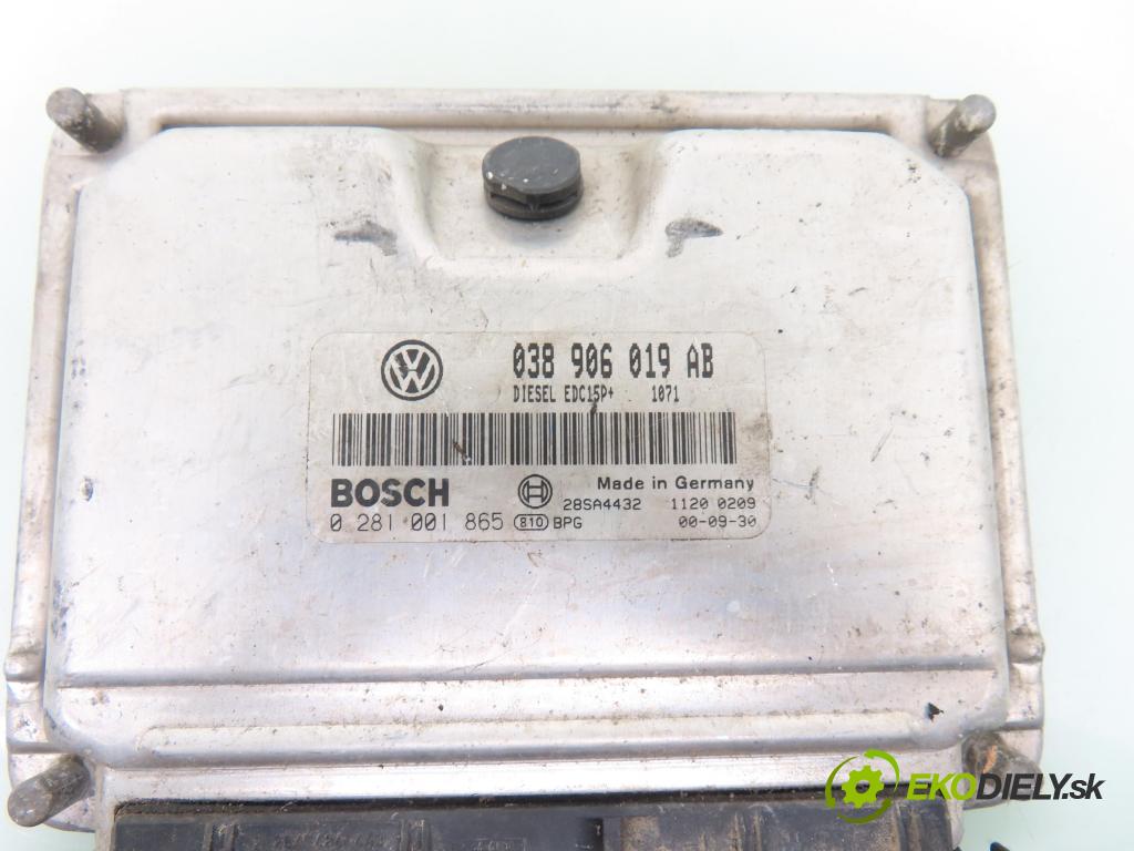 VW SHARAN (7M8, 7M9, 7M6) MINIVAN 2000 66,00 1.9 TDI PD 90 1896,00 řídící jednotka motora 038906019AB ; 0281001865