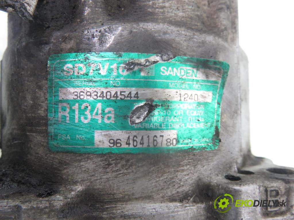 CITROEN BERLINGO FIRST Skrzynia (M_) FURGON 2005 66,00 2.0 HDI 90 - RHY (DW10TD) 1997,00 KOMPRESOR: klimatizácie 9646416780 (Kompresor klimatizácie)