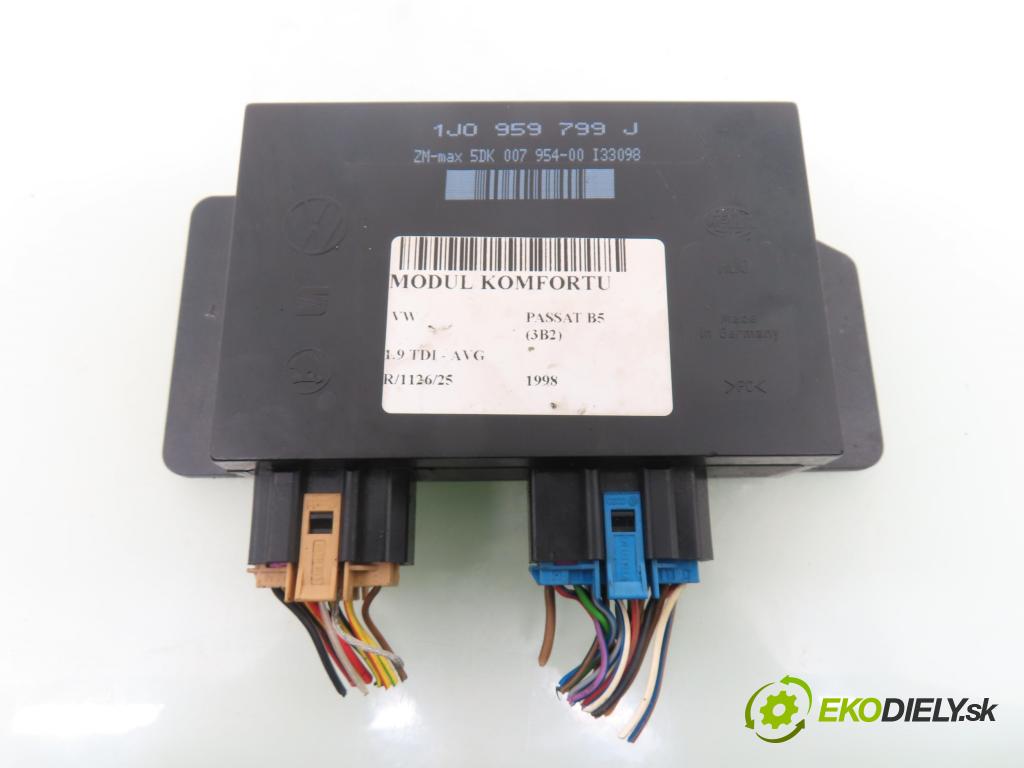 VW PASSAT B5 (3B2) SEDAN 1998 81,00 1.9 TDI - AVG 1896,00 MODUL komfortu 1J0959799J