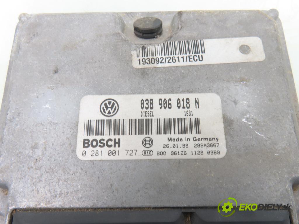 VW PASSAT B5 (3B2) SEDAN 1999 66,00 1.9 TDI - AHH 1896,00 řídící jednotka motora 038906018N ; 0281001727