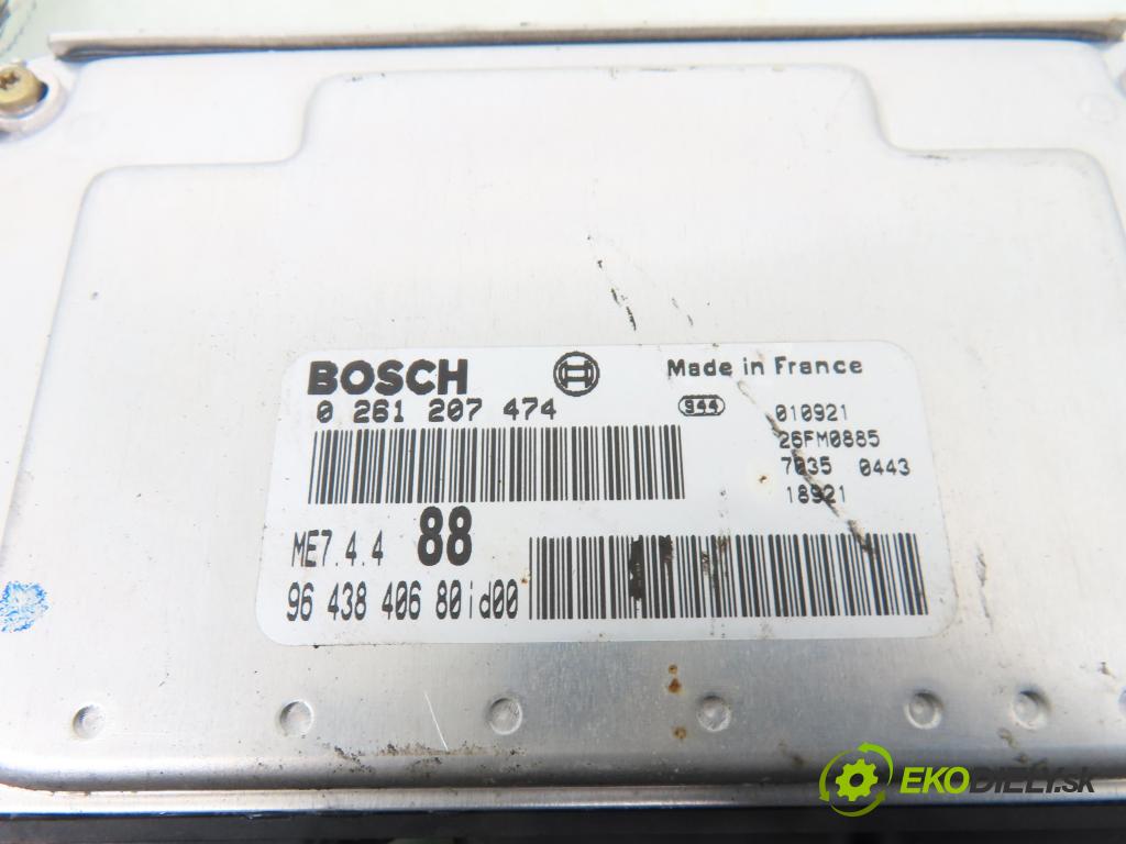 PEUGEOT 307 (3A/C) HB 2001 81,00 1.6 - NFU (TU5JP4) 1587,00 řídící jednotka motora 0261207474 ; 9643840680