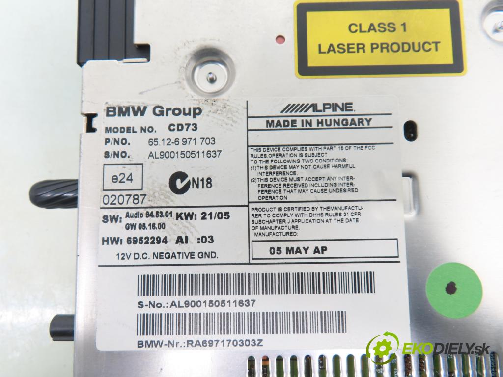 BMW 3 (E90) SEDAN 2005 95,00 318 i 129 - N46 B20 B 1995,00 RADIO CD 6971703