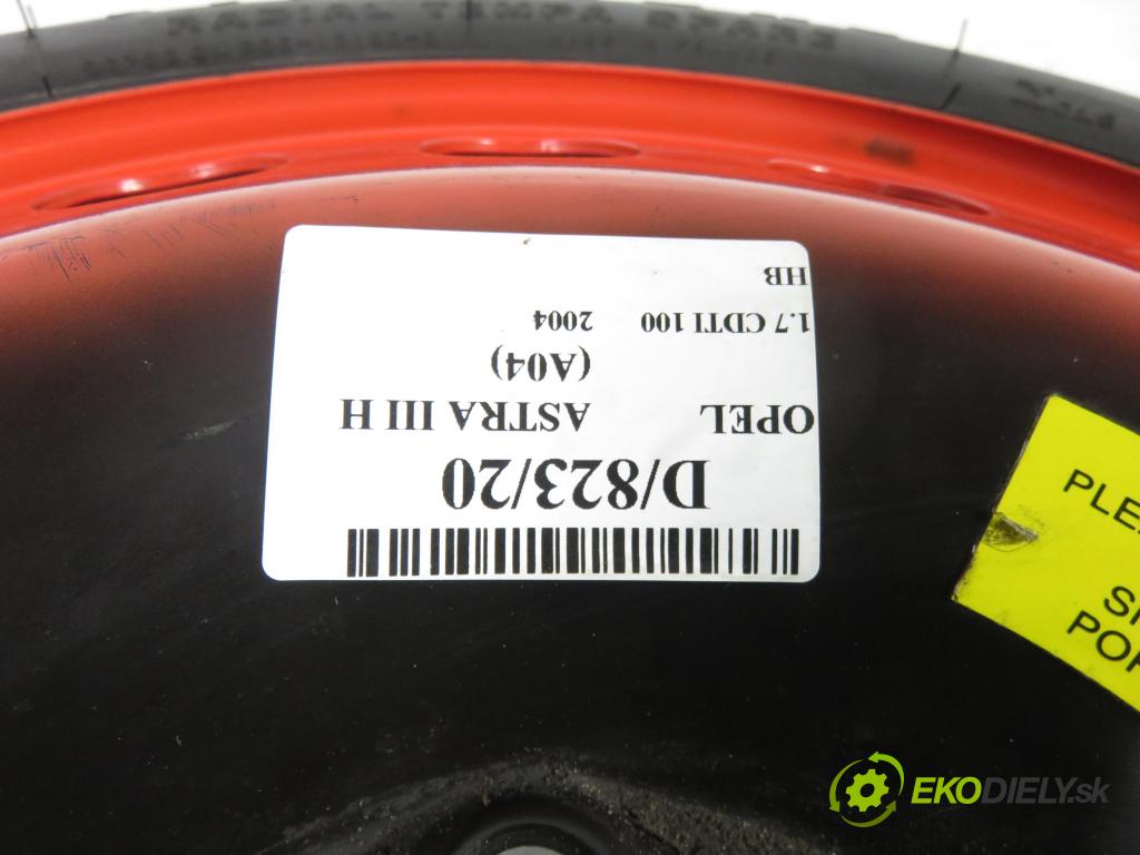 OPEL ASTRA H Kombi (A04) KOMBI 2002 74,00 1.7 CDTI - Z 17 DTH 1686,00 Koleso dojazdové 2160115