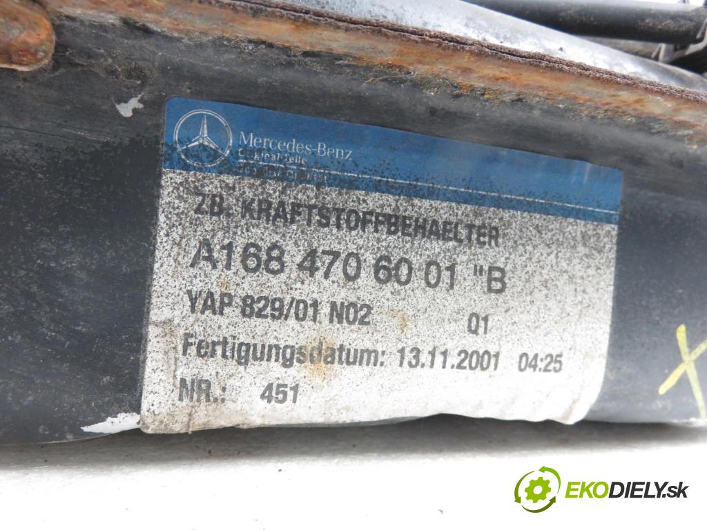 MERCEDES-BENZ KLASA A (W168) HB 2001 60,00 1.4 A 140 82 - M 166.940 1397,00 nádržka paliva benzín A1684706001 ; A1684703594