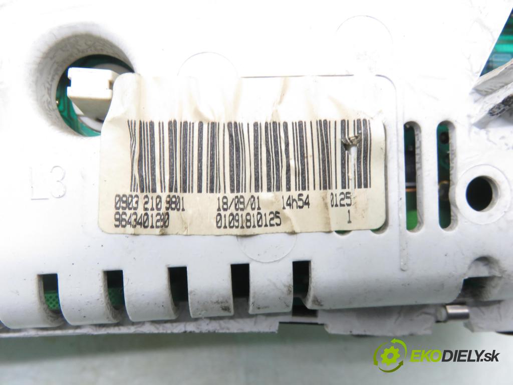 PEUGEOT 206 liftback (2A/C) HB 1999 55,00 1.4 i 75 -  KFX 1361,00 prístrojovka elektrický 9643401280 ; 09032109801