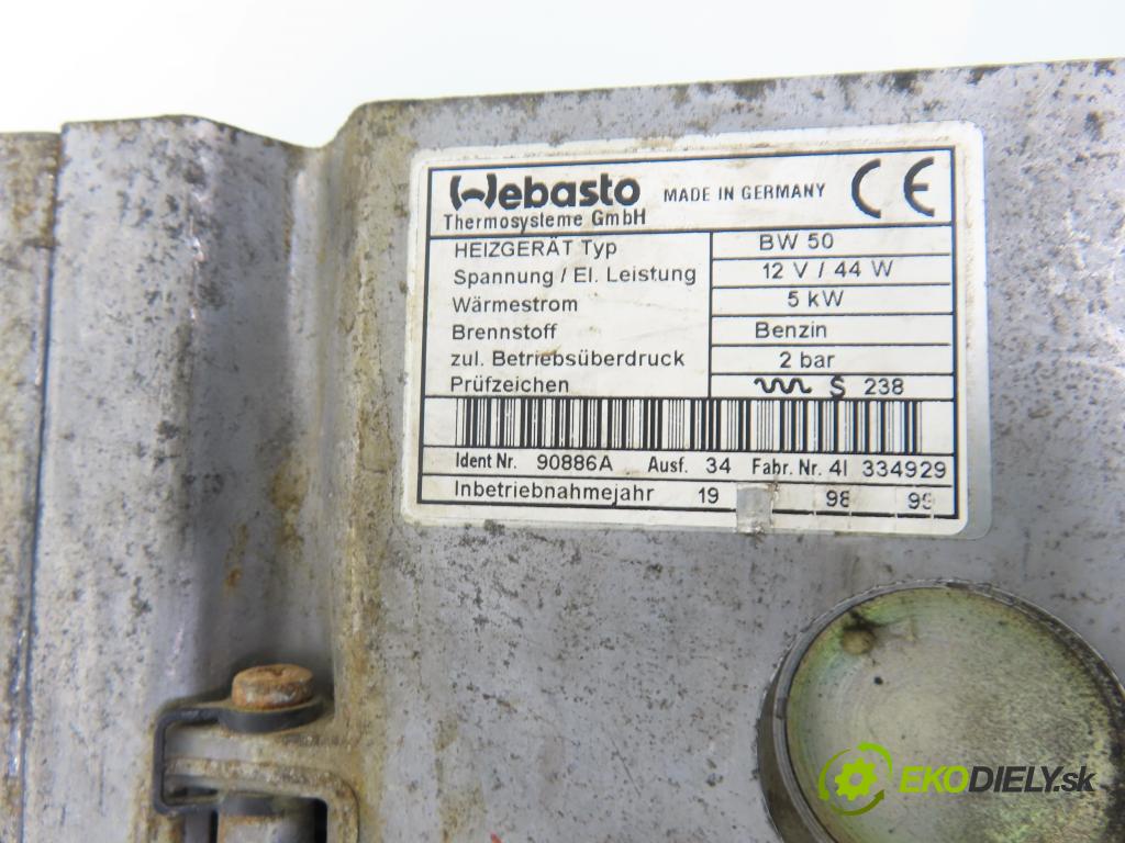 AUDI A4 (8D2, B5) SEDAN 1997 110,00 1.8 T 150 - AEB 1781,00 Webasto 90886A (Webasto (nezávislé topení))