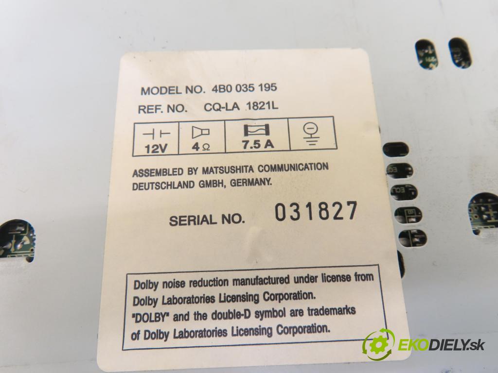 AUDI A6 Avant (4B5, C5) KOMBI 2000 142,00 2.8 - AMX 2771,00 RADIO CD modul 4B0035195