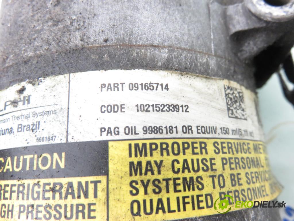 OPEL MERIVA A nadwozie wielkoprzestrzenne (MPV) (X03) HB 2005 66,00 1.4 16V Twinport - Z 14 XEP 1364,00 KOMPRESOR: klimatizace 09165714 ; 9986181 (Kompresor klimatizace)