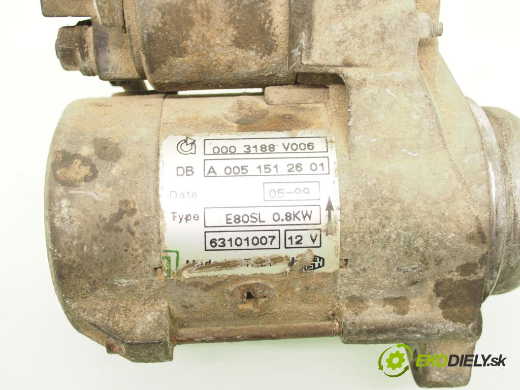 SMART FORTWO Coupe (450) COUPE 1999 45,00 0.6 R3 (450.332) - M 160.910 599,00 Štartér 0003188V006 ; A0051512601 ; 63101007 (Štartér)