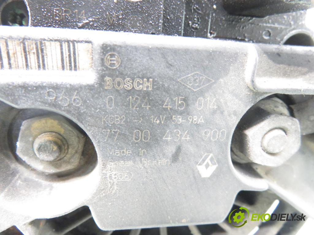 RENAULT LAGUNA I (B56_, 556_) LIFTBACK 1996 79,00 1.6 16V (B568, B561) - K4M 720 1598,00 Alternátor 0124415014 ; 7700434900 (Alternátor)