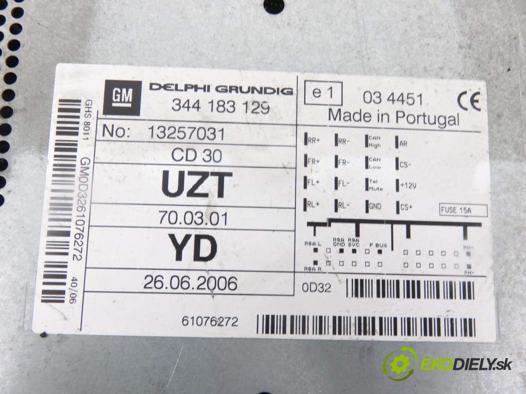 OPEL CORSA D (S07) HB 2007 59,00 1.2 - Z 12 XEP 1229,00 RADIO CD 344183129 ; 565412769 ; 13209460