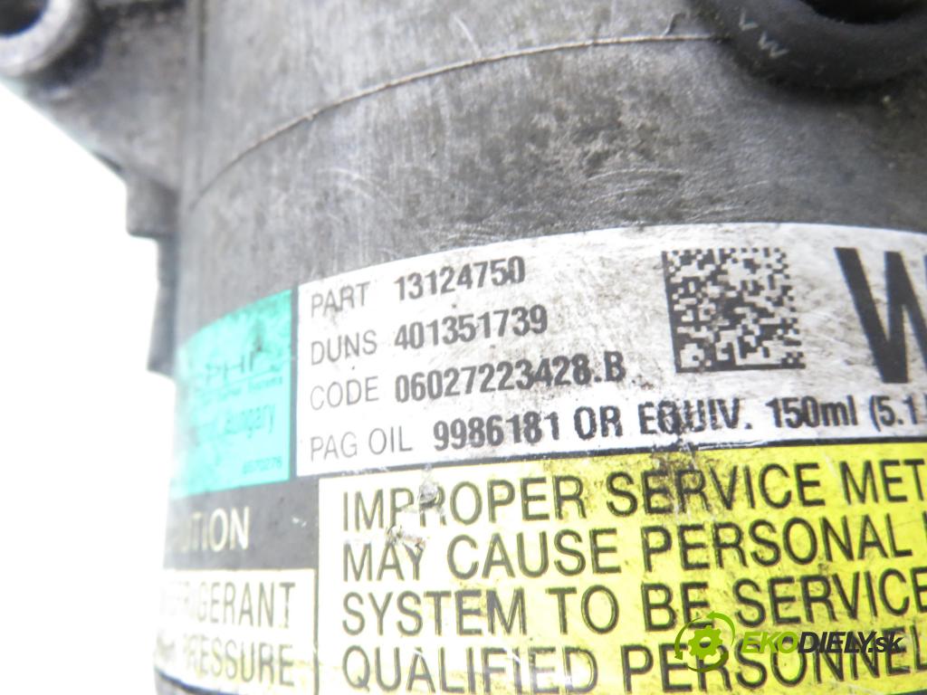 OPEL MERIVA A nadwozie wielkoprzestrzenne (MPV) (X03) MINIVAN 2007 77,00 1.6 16V 105 - Z 16 XEP 1598,00 KOMPRESOR: klimatizace 13124750 ; 401351739 (Kompresor klimatizace)