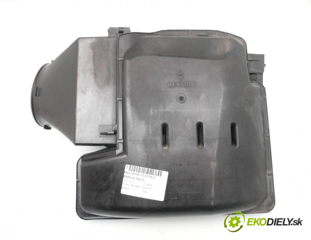 RENAULT CLIO II (BB_, CB_) HB 2002 72,00 1.4 16V (B/CB0P) - K4J 710 1390,00 obal filtra vzduchu PIE111618B ; 44605885901 ; H7700104844 (Kryt vzduchového filtru)