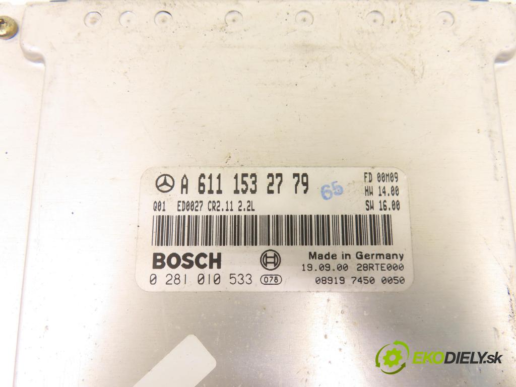 MERCEDES-BENZ KLASA E (W210) SEDAN 2001 105,00 2.2 CDI 143 - OM 611.961 2148,00 Riadiaca jednotka Motor A6111532779 ; 0281010533