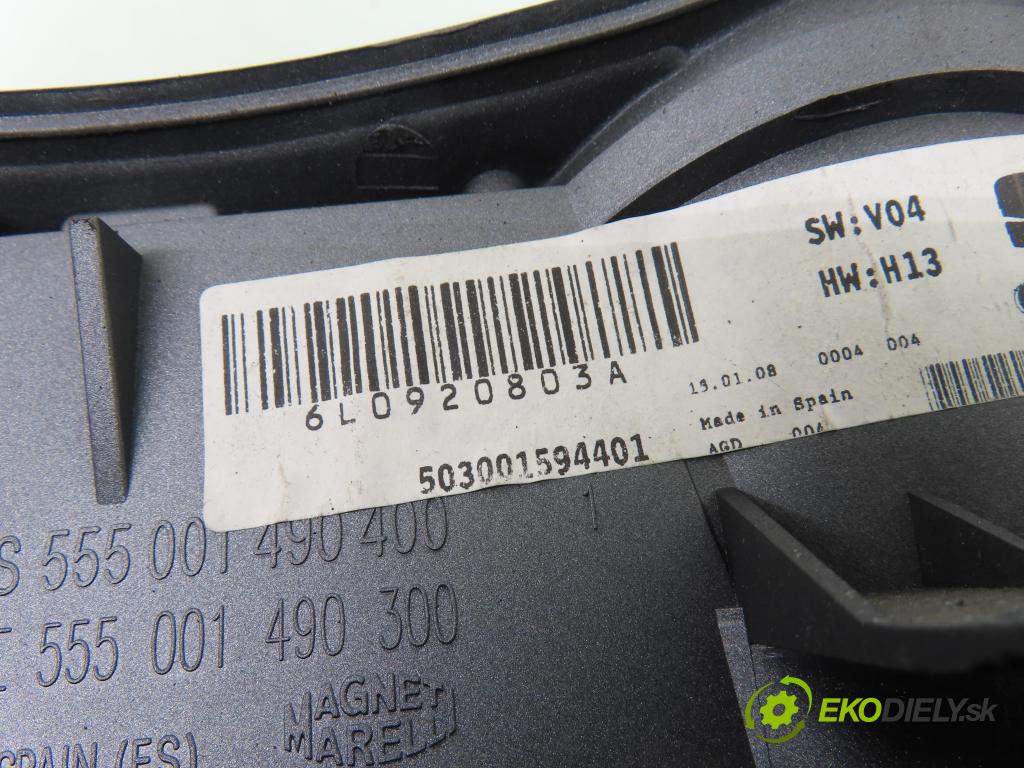 SEAT IBIZA III (6L1) HB 2008 59,00 1.4 TDI - BNV 1422,00 prístrojovka elektrický 6L0920803A