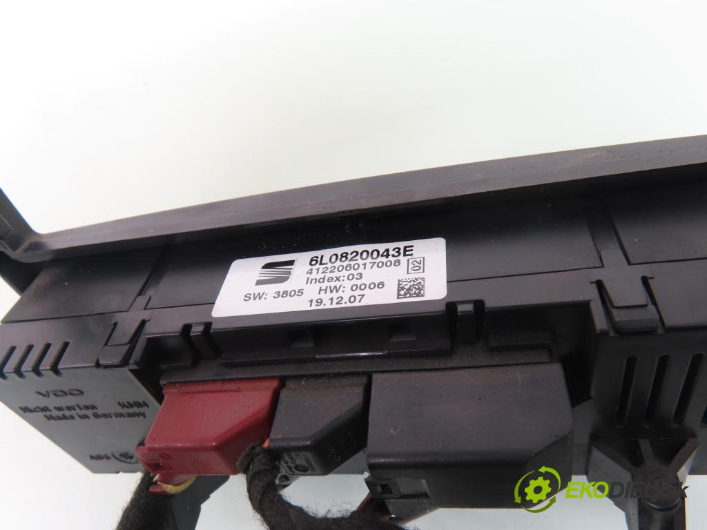 SEAT IBIZA III (6L1) HB 2008 59,00 1.4 TDI - BNV 1422,00 Panel topení KLIMATRONIK 6L0820043E ; 6L1858815