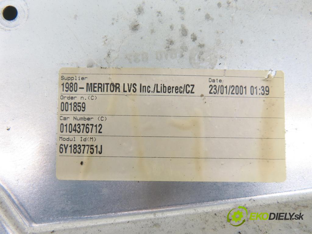 SKODA FABIA I Combi (6Y5) KOMBI 2001 74,00 1.9 TDI - ATD 1896,00 Mechanizmus okien 601959801 ; 6Y1837757J