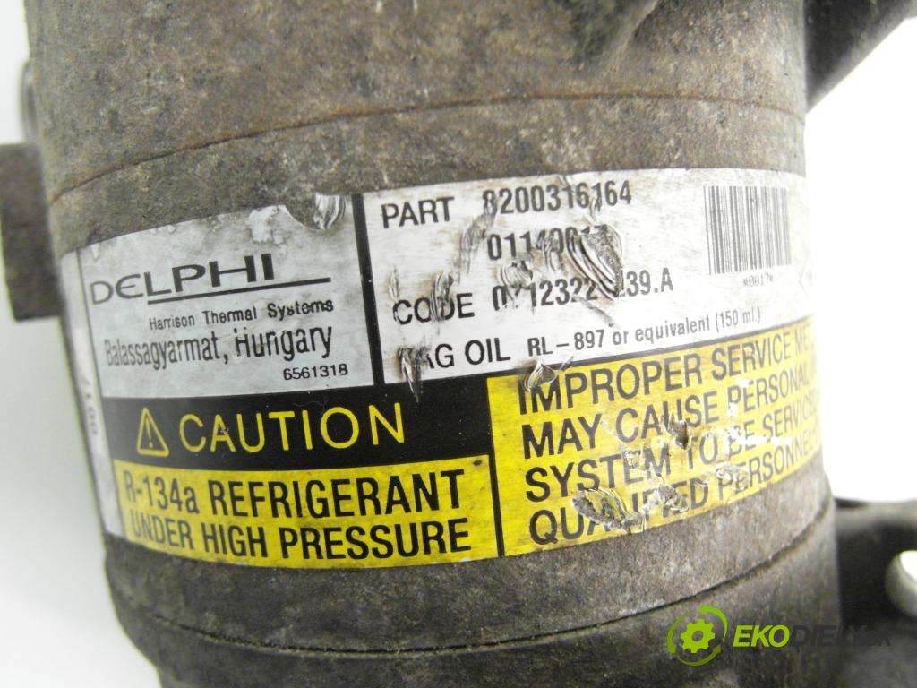 RENAULT SCENIC II (JM0/1_) MINIVAN 2005 74,00 1.5 dCi 101 - K9K 728 1461,00 KOMPRESOR: klimatizace 8200316164 (Kompresor klimatizace)