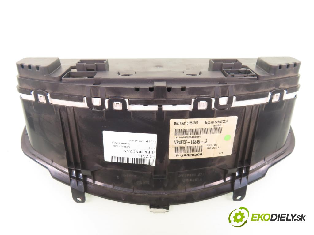 FIAT STILO Multi Wagon (192_) KOMBI 2005 85,00 1.9 JTD - 192 A1.000 1910,00 prístrojovka elektrický VP4FCF10849JA ; 51756700