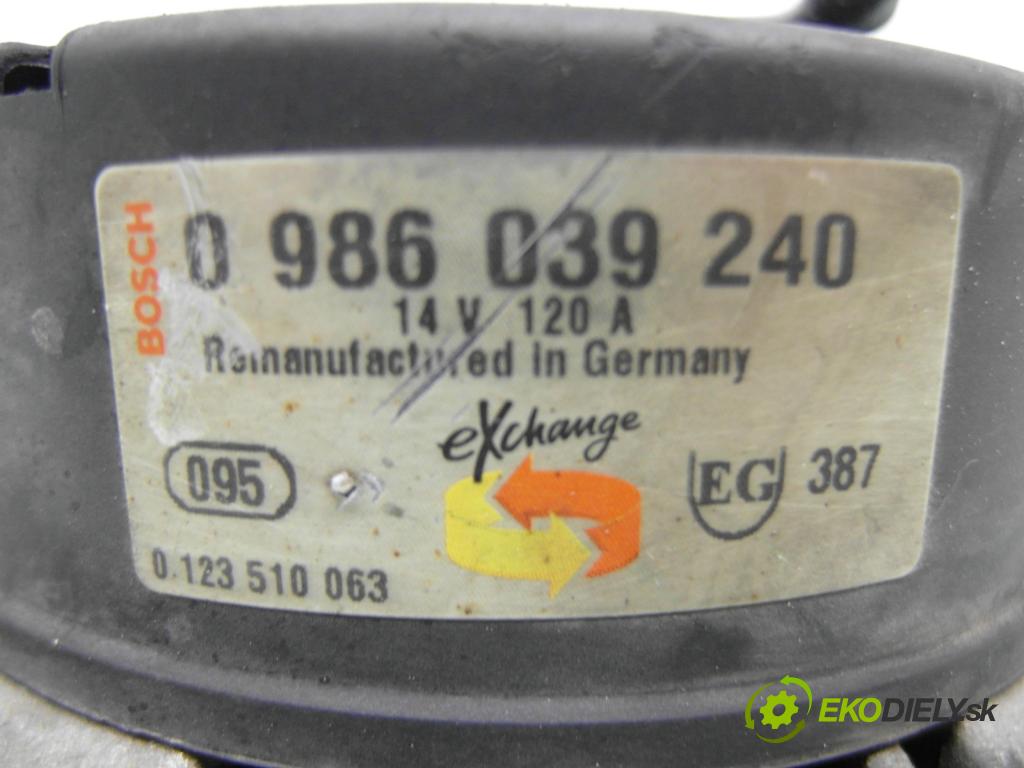 OPEL VECTRA B (J96) SEDAN 1998 55,00 1.6 i - X 16 SZR 1598,00 Alternátor 0986039240 ; 0123510063 (Alternátor)