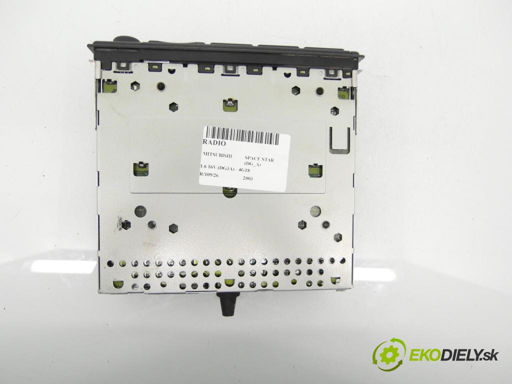 MITSUBISHI SPACE STAR nadwozie wielkoprzestrzenne (MPV) (DG_A) HB 2003 72,00 1.6 16V (DG3A) 98 - 4G18 1584,00 RADIO MZ312720