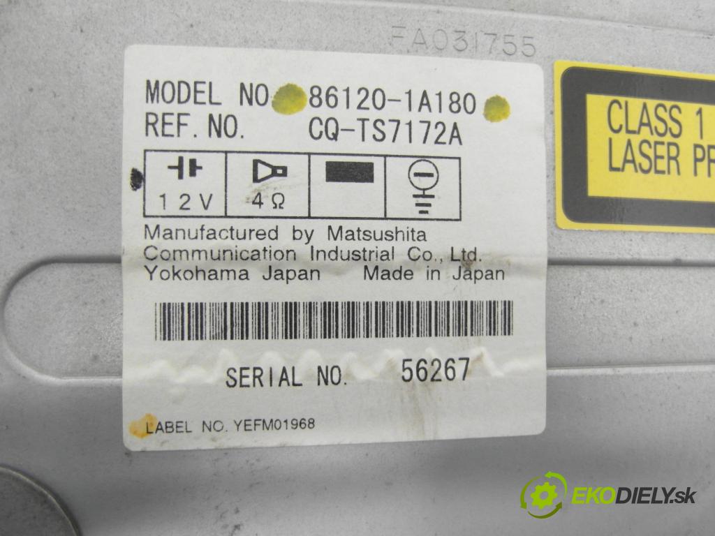 TOYOTA COROLLA (_E12_) HB 2003 81,00 1.6 VVT-i (ZZE121_) - 3ZZ-FE 1598,00 RADIO CD 861201A180