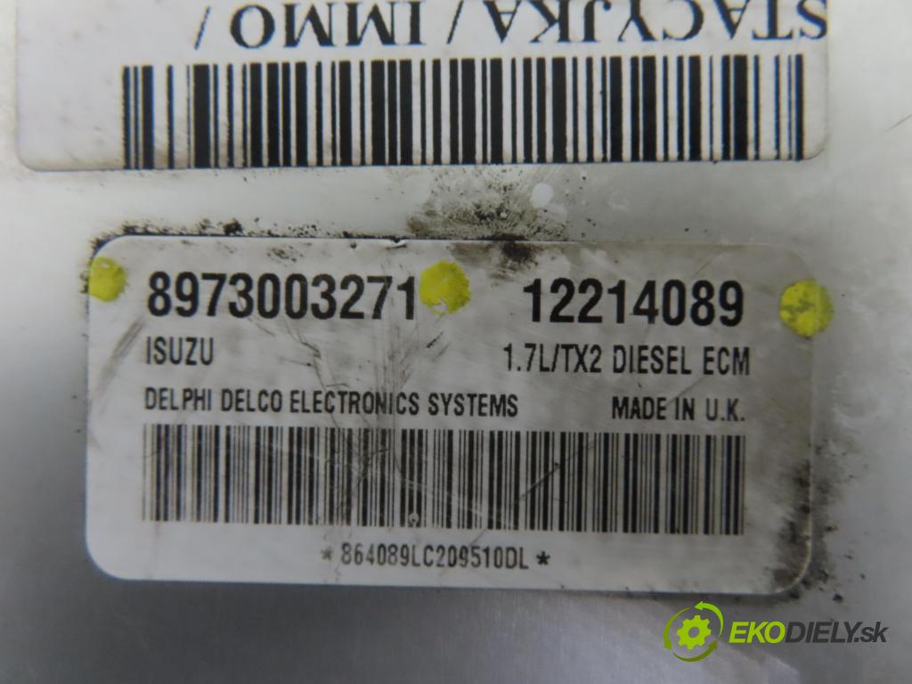 OPEL COMBO C KOMBIVAN 2002 48,00 1.7 DI 16V - Y 17 DTL 1686,00 Riadiaca jednotka Motor 8973003271 ; 12214089