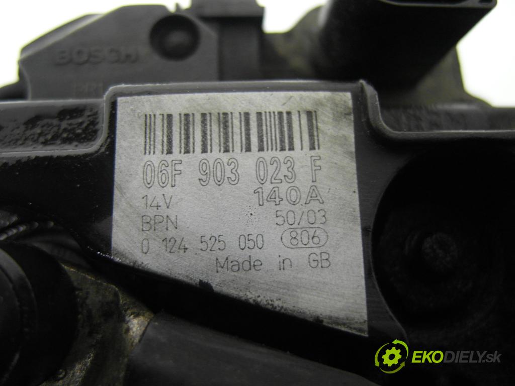 VW GOLF V (1K1) HB 2004 103,00 2.0 TDI 16V - BKD 1968,00 Alternátor 06F903023F ; 0124525050 (Alternátor)