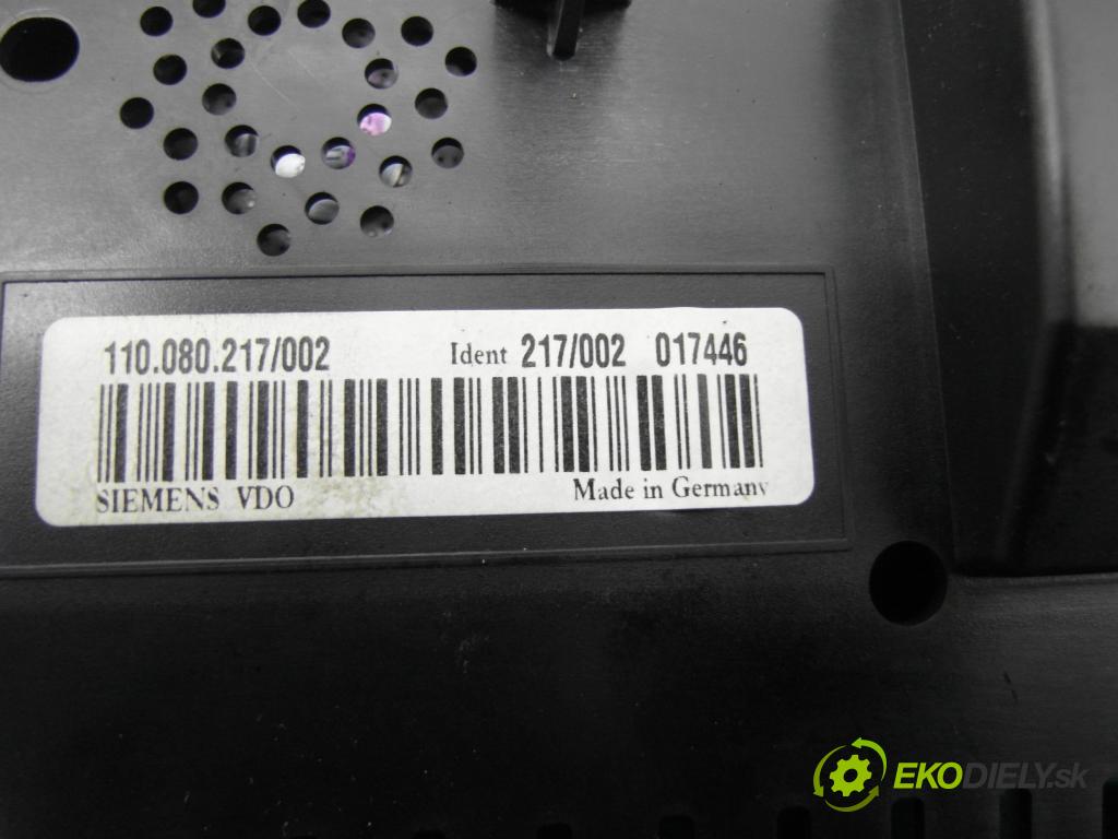 VW TOURAN (1T1, 1T2) MINIVAN 2003 74,00 1.9 TDI PD 100 - AVQ 1896,00 Prístrojovka elektrický 1T0920860A ; 110080217 ; V1312131