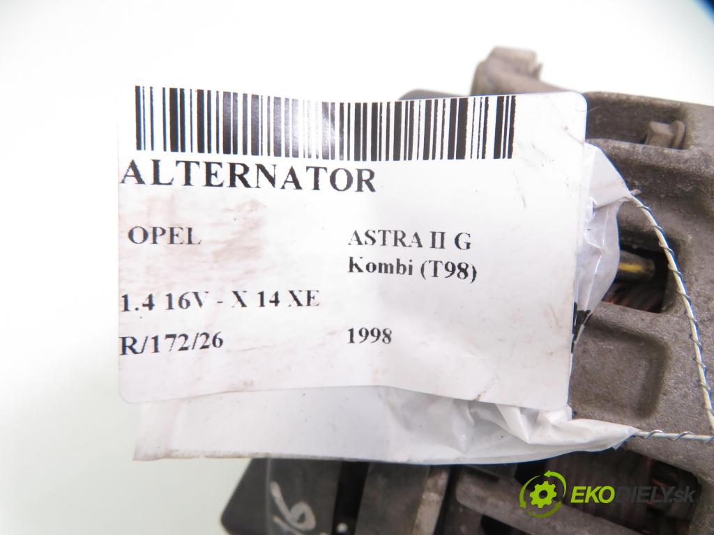 OPEL ASTRA G Kombi (T98) KOMBI 1998 66,00 1.4 16V - X 14 XE 1389,00 Alternátor 0986041260 (Alternátor)