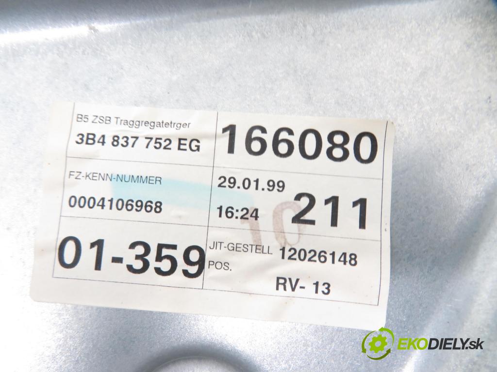 VW PASSAT B5 (3B2) SEDAN 2000 85,00 1.9 TDI - ATJ 1896,00 mechanismus oken PPE 3B4837756D ; 3B4837752EG ; 3B4837756D