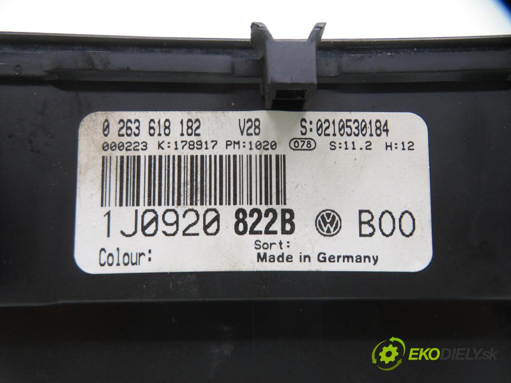 VW GOLF IV (1J1) HB 2000 66,00 1.9 TDI 90 - ALH 1896,00 Prístrojovka elektrický 0263618182 ; 1J0920822B ; 1035100002