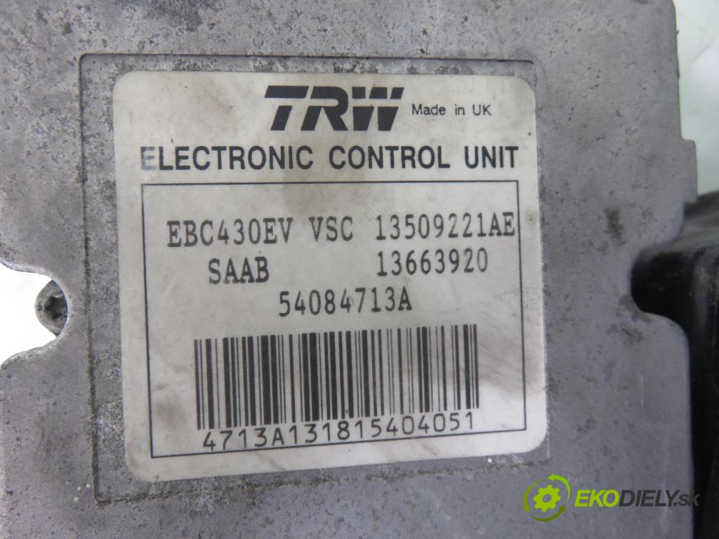 SAAB 9-3 (YS3F) SEDAN 2004 92,00 2.2 TiD - D223L 2171,00 Pumpa ABS EBC430EV ; 13509221AE ; 12801324 (Pumpa ABS)