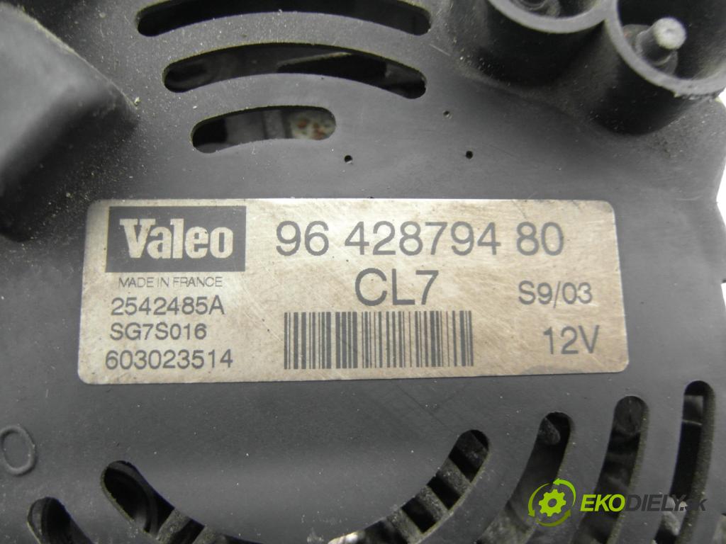 CITROEN C3 I (FC_) HB 2003 54,00 1.4 i - KFV (TU3JP) 1360,00 Alternátor 9642879480 ; 2542485A ; SG7S016 (Alternátor)