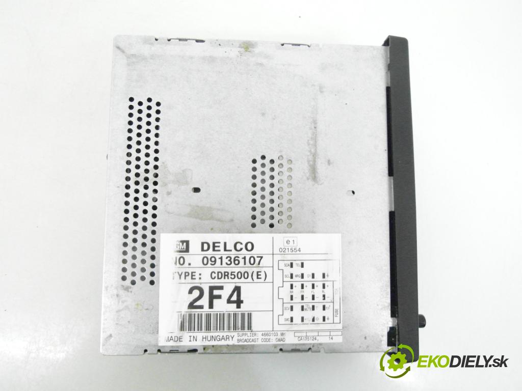 OPEL ZAFIRA A Nadwozie Wielkopojemne (MPV) (T98)  MINIVAN 2000 85,00 1.8 16V - X 18 XE1 1796,00 RADIO CD 09136107 ; CDR500E