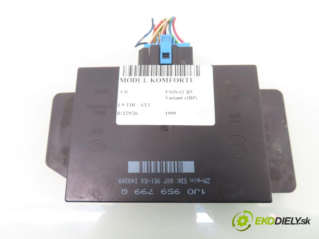 VW PASSAT B5 Variant (3B5) KOMBI 1999 85,00 1.9 TDI - ATJ 1896,00 MODUL komfortu 1J0959799Q