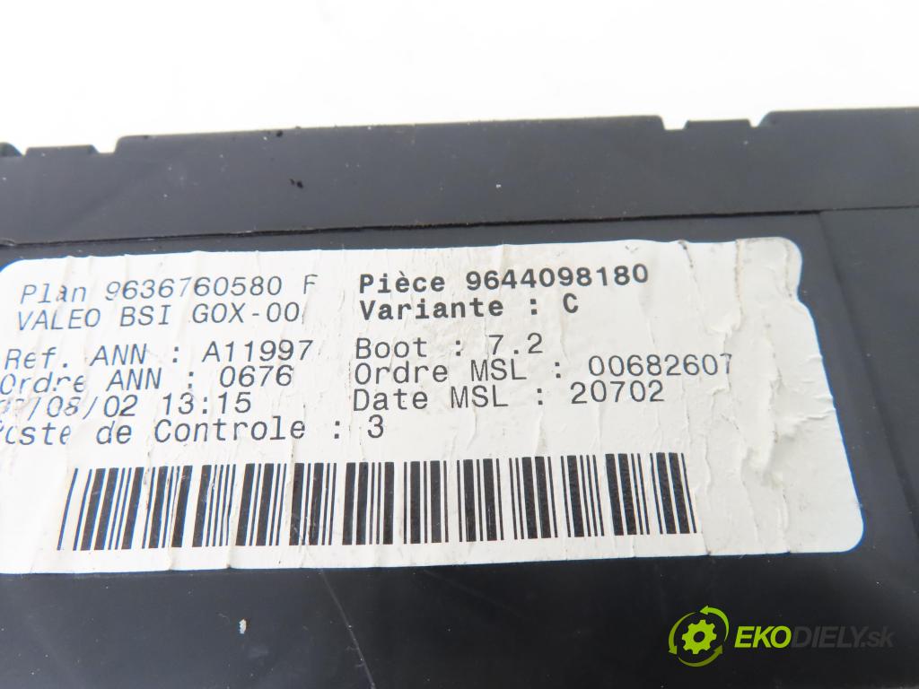 PEUGEOT 307 (3A/C) HB 2002 79,00 2.0 HDi 110 - RHS 1997,00 MODUL BSI 9644098180 ; 9636760580F