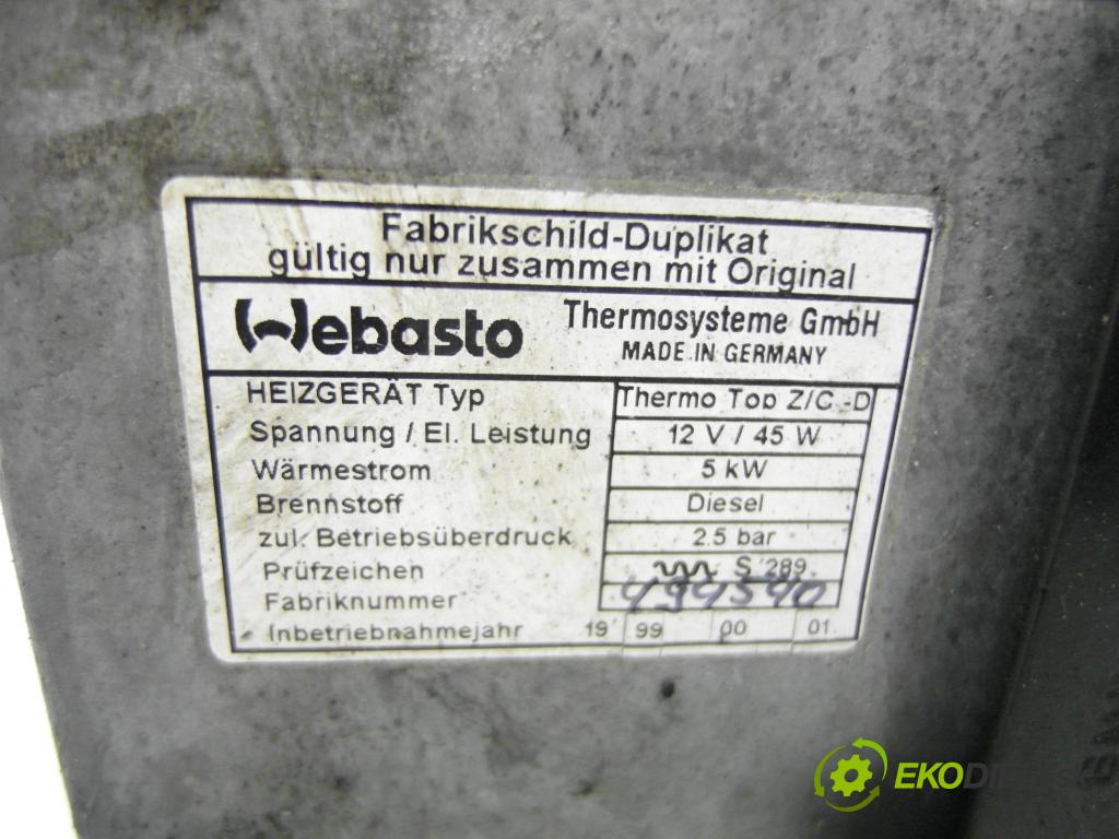 BMW 3 (E46) SEDAN 1999 100,00 320 d 136 - M47 D20 (204D1) 1951,00 Webasto 64128383759 ; 64471B ; 8383759 (Webasto (nezávislé topení))
