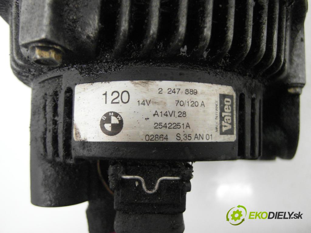 BMW 3 (E46) SEDAN 1999 100,00 320 d 136 - M47 D20 (204D1) 1951,00 Alternátor 2247389 ; A14VI28 ; 2542251A (Alternátor)