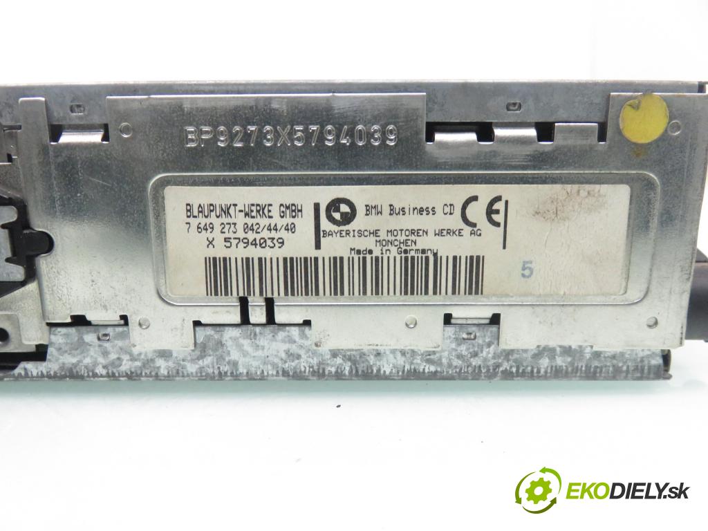 BMW 3 (E46) SEDAN 1999 100,00 320 d 136 - M47 D20 (204D1) 1951,00 RADIO CD 6902661 ; 7649273