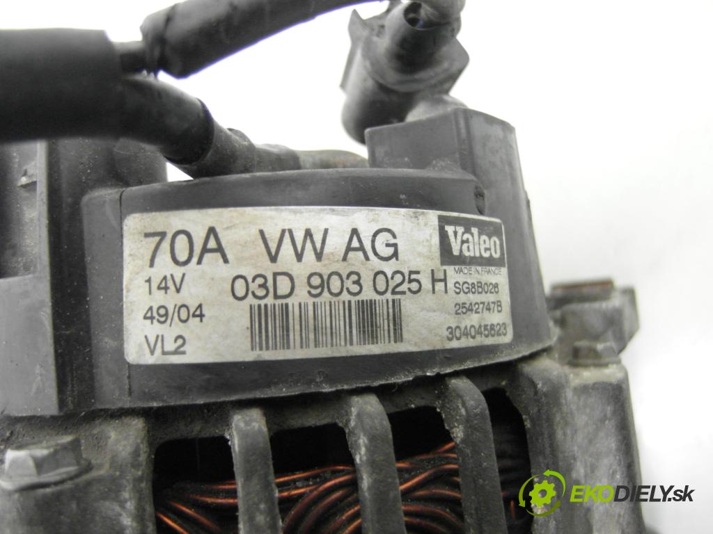 SKODA FABIA I Combi (6Y5) KOMBI 2004 50,00 1.4 - AME 1397,00 Alternátor 03D903025H ; SG8B028 ; 2542747B (Alternátor)