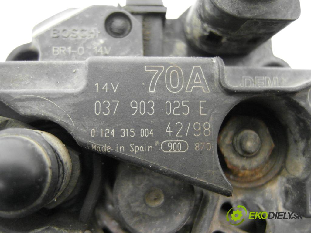 VW GOLF IV (1J1) HB 1999 55,00 1.4 16V - APE 1390,00 Alternátor 037903025E ; 0124315004 (Alternátor)