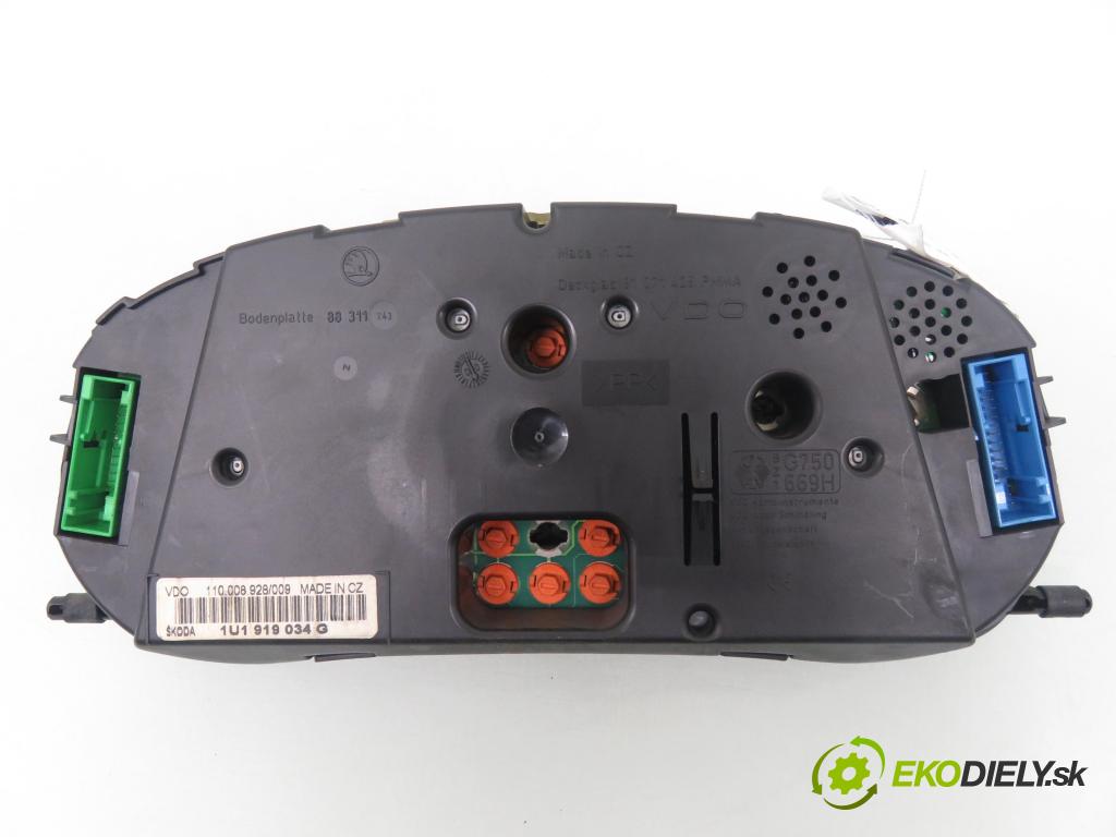 SKODA OCTAVIA I (1U2) SEDAN 2004 81,00 1.9 TDI - ASV 1896,00 Prístrojovka elektrický 1U1919034G