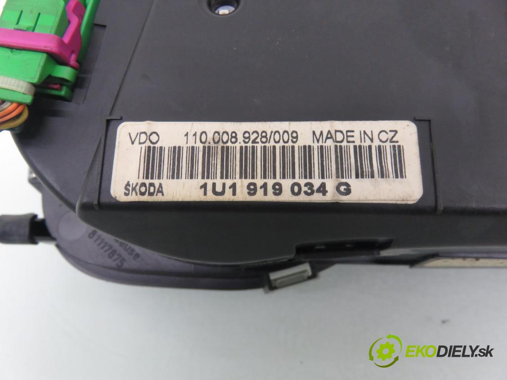 SKODA OCTAVIA I (1U2) SEDAN 2004 81,00 1.9 TDI - ASV 1896,00 Prístrojovka elektrický 1U1919034G
